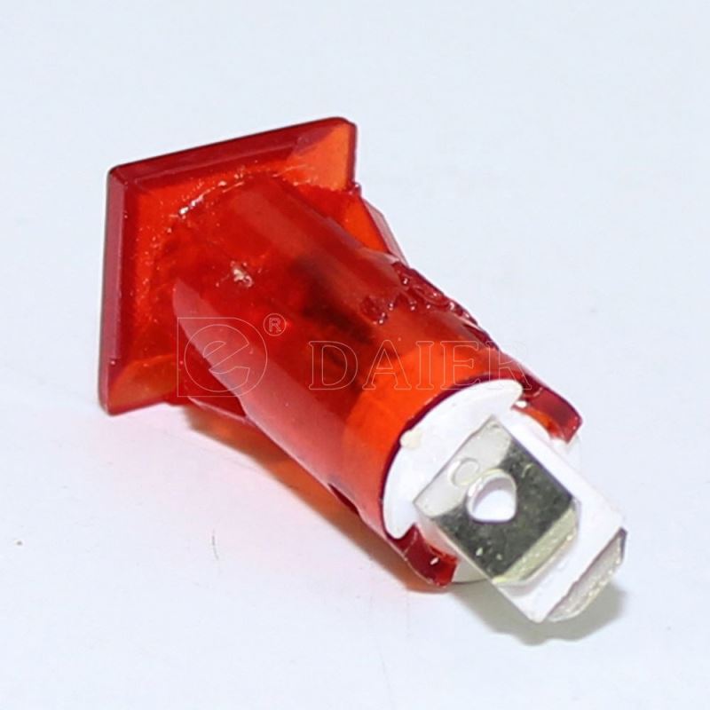 9.5MM Solder Terminal Plastic 12V Led Square Indicator Light