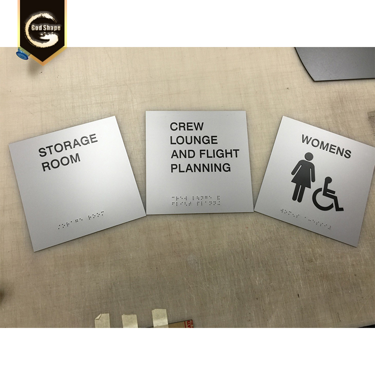 Wall Mounted Braille Signage Door Name Plate Restroom Toilet Signage Door Office Sign