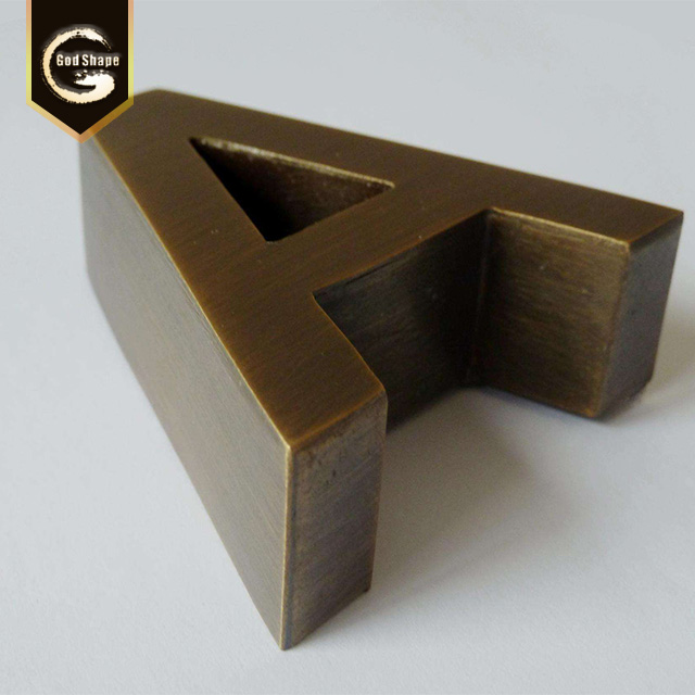 Custom Embedded Led Signage Brushed Stainless Steel 3D Sign Metal Letters