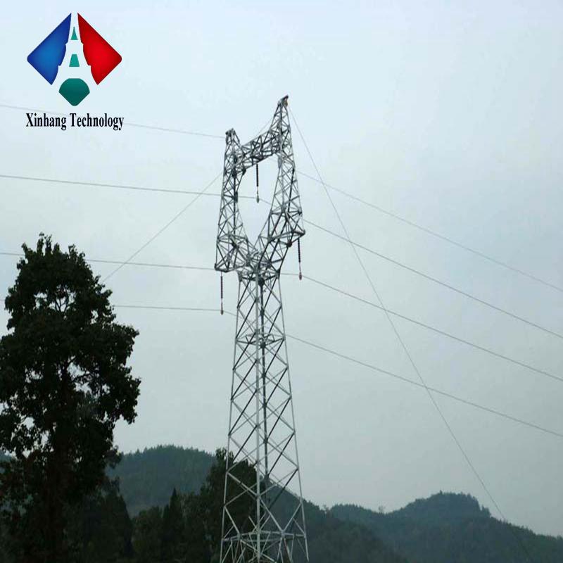 400kv double circuit transmission line galvanized heavy type lattice 40 meter 132kv 230kv power tower