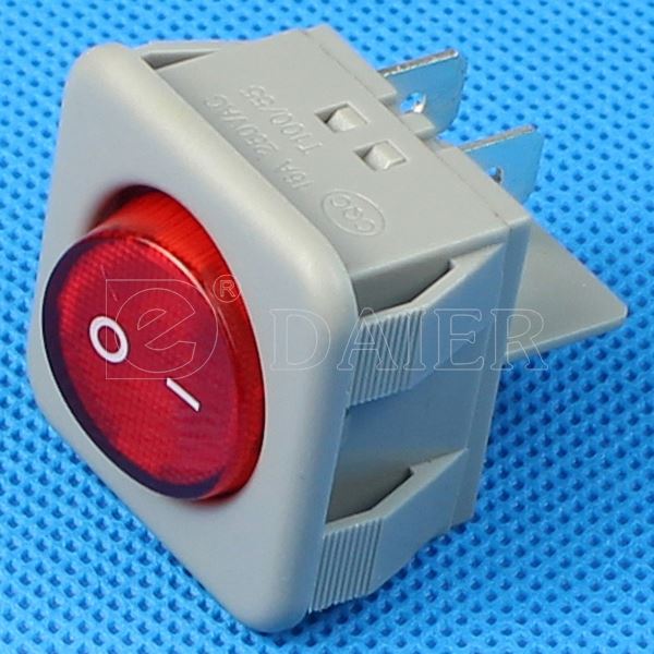 Medium4 Pin DPST 16A Coffer Maker Rocker Switch 110V With Light