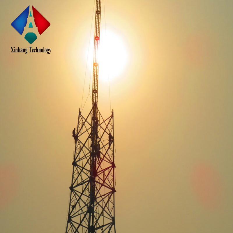 voltage 11kv prefabricated steel structure galvanized  4 legged electric monopole tower in transmission line