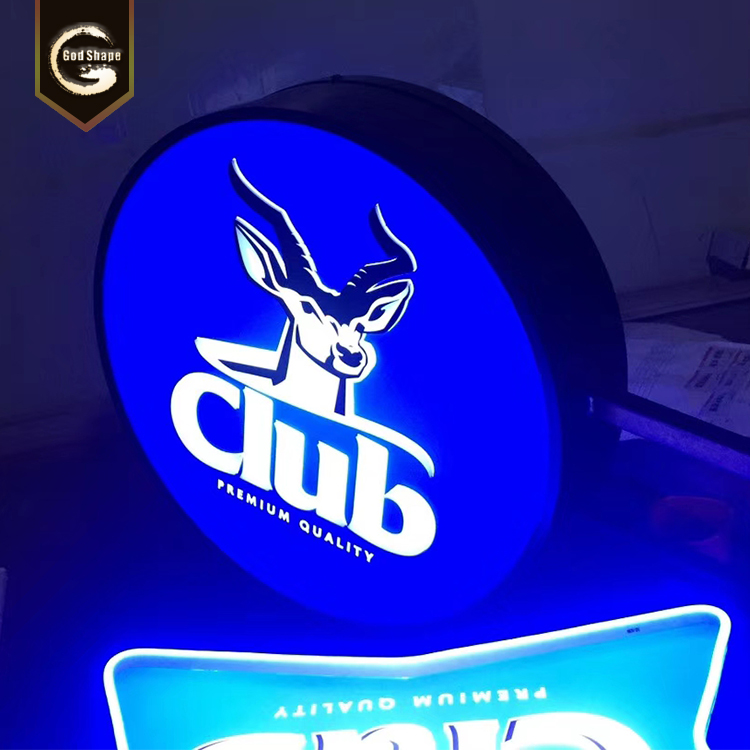 Top sale acrylic round shape wall mounted steel frame led light box