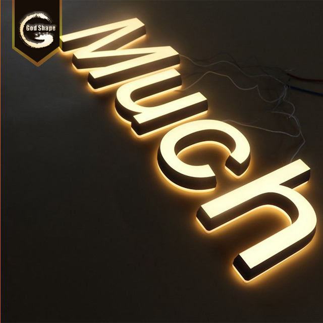 Outdoor Shop Front Cafe Pizza Backlit Metal Letters Sign illuminated 3D Laser Cut Car Logo Letter Alphabet Number Sign