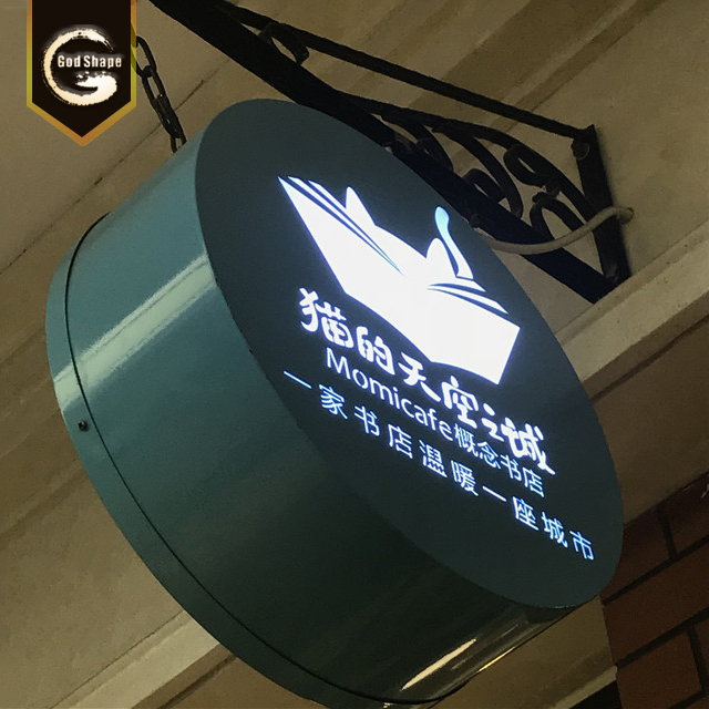 Exterior Double / Single Side Round light box Aluminum Frame Advertising LED Light Box Sign