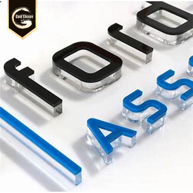 Factory Transparent Acrylic Crystal  3D Channel Letter Pizza Cafe Shopfront Light Wall Illuminated Logo Shop Sign