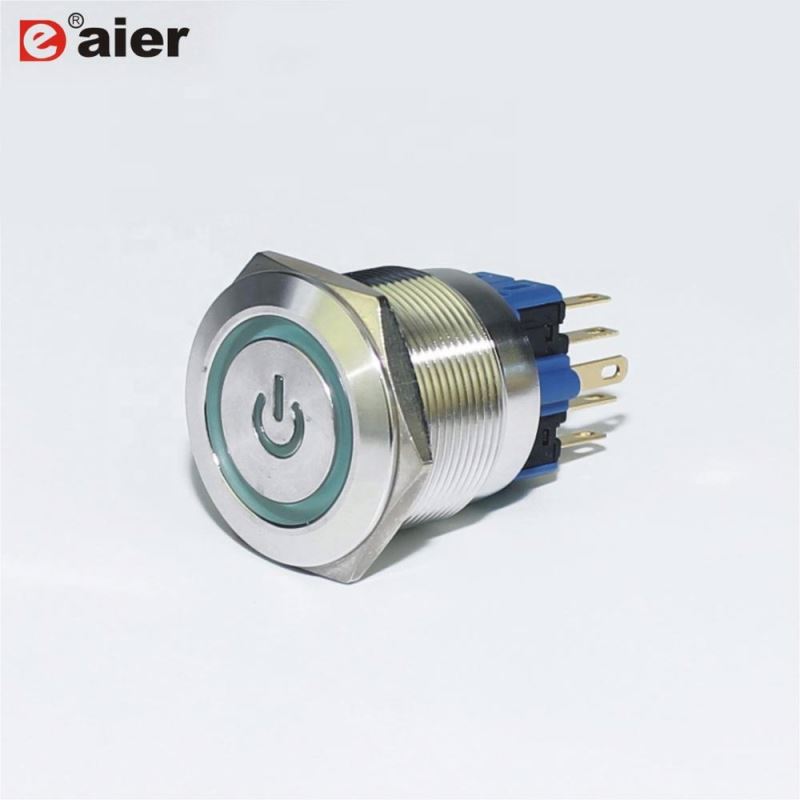 12 volt push button switch with power symbol