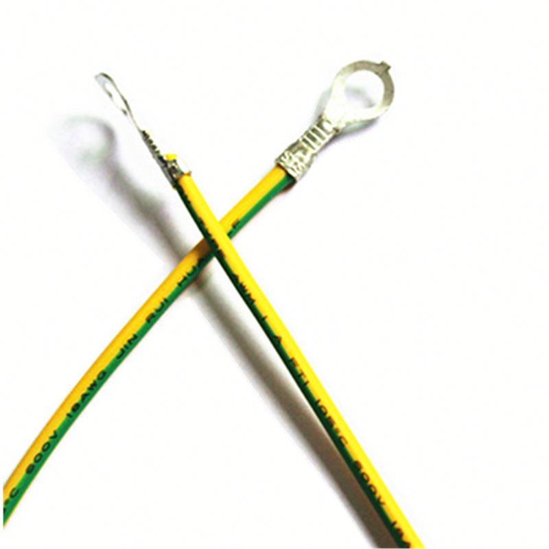 ul1015 18AWG yellow/green grounding wire with terminals