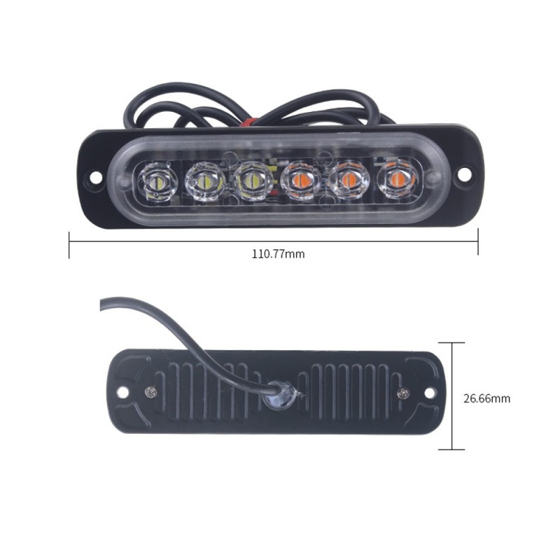 6 LED Car Truck Emergency Hazard Warn Beacon Grill Strobe Light Bar Red Blue 12V&24V white