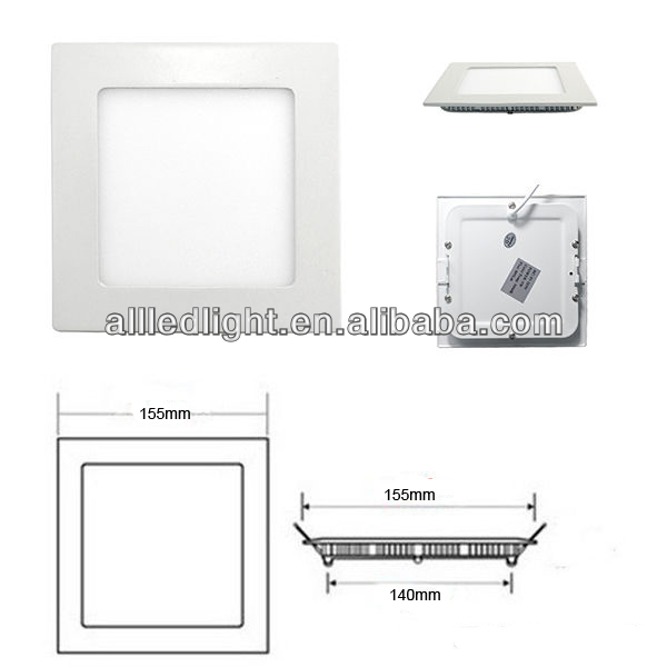 indoor led panels led square panel light 9W 140*140*13mm(SMD2835,AC85-265V)
