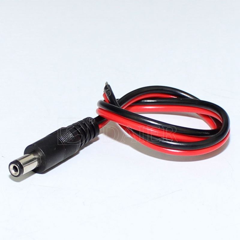 5.5mm x 2.1mm Red And Black Wire Solder Male And Female DC Power Connector