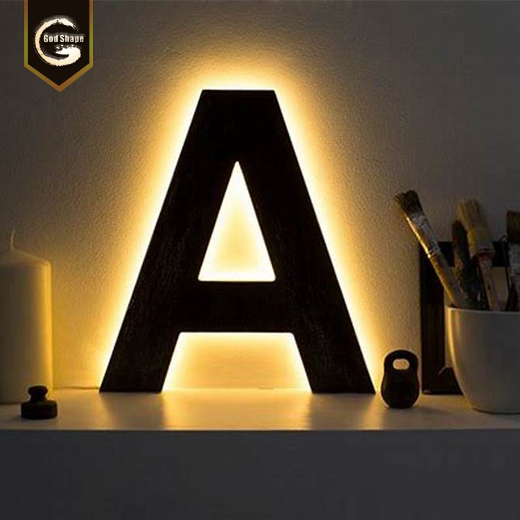 Customized brushed chromed stainless steel small acrylic led backlit channel letters