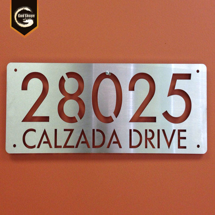 Wall mount indoor office stainless steel metal plaque nameplate office sign