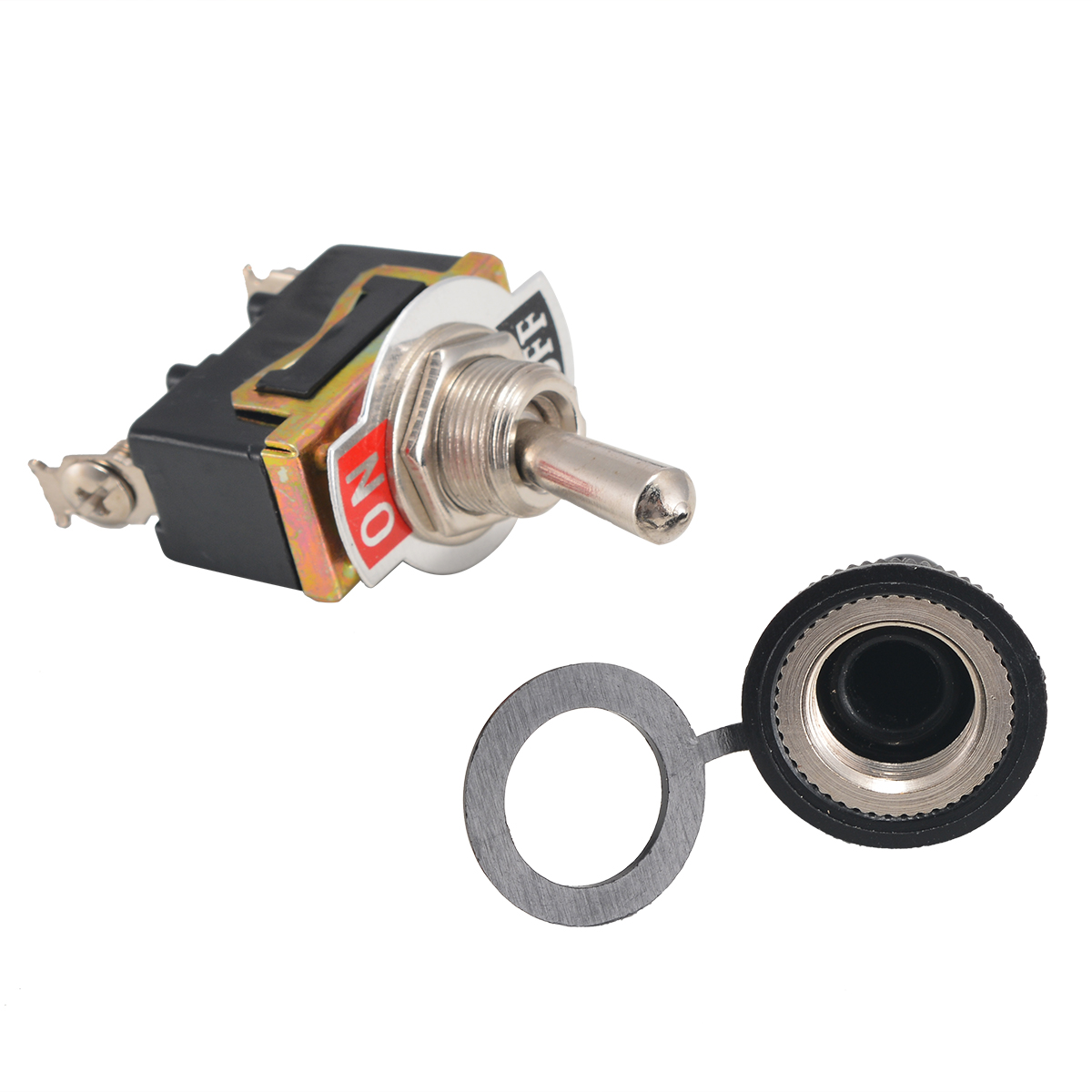 5pcs Metal Heavy Duty Rocker Toggle Switch 2 Pin ON/OFF Waterproof Boot Mayitr Electrical SPST Switches 15A 250V