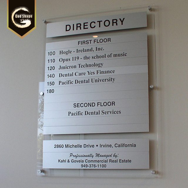 Curved Aluminum Metal Office Door Name Plate Sign