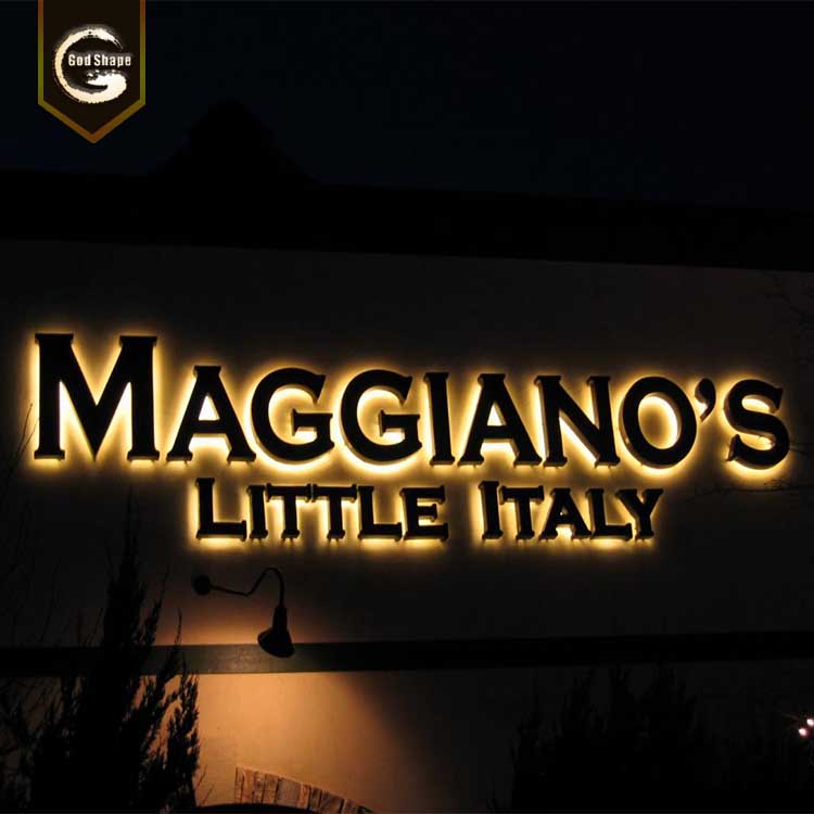 Custom logo sogn store front wall mount led sign electric front lit channel letters