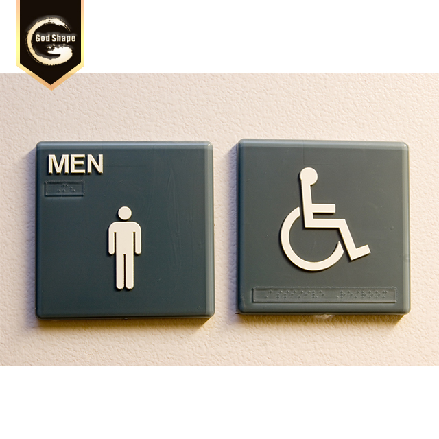 Factory ADA Braille Sign Door Name Metal Plate Stainless Steel Restroom Toilet Sign Door Office Sign