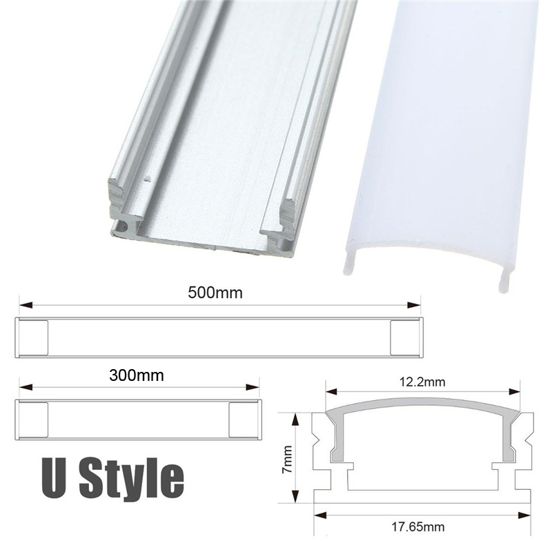 U/V/YW-Style Shaped LED Bar Lights Aluminum Channel Holder Milk Cover End Up Lighting Accessories For LED Strip Light