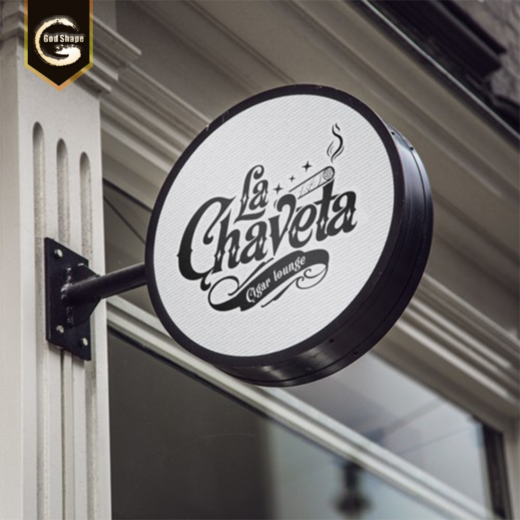 Outdoor Advertising High Quality Bar Beer Food Acrylic Street Wall Mounted  Double Sided Round Light Boxes Led Light Box