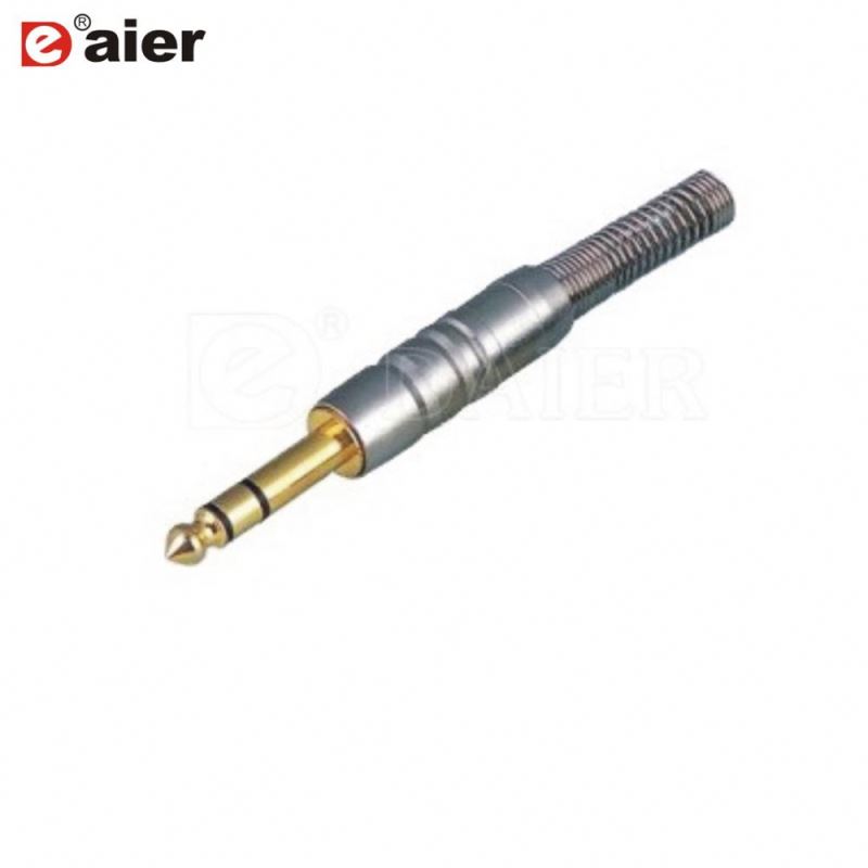 Metal Gold Plated Plug 6.35MM Stereo Jack