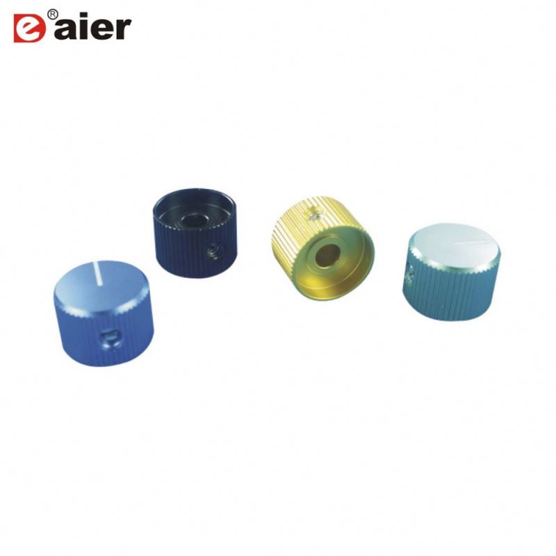 Silver 6.35MM Shaft Brushed Aluminum Potentiometer Knob Types