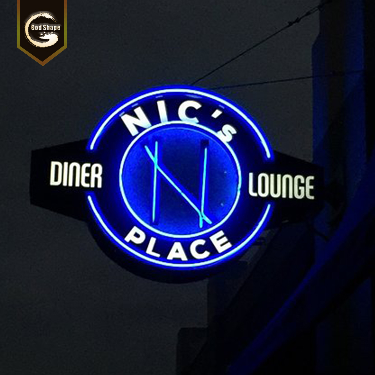 Outdoor advertising hanging led projecting sign 3d acrylic led light box