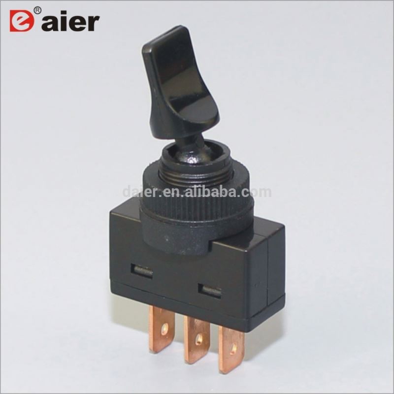 ASW-14-103 12MM SPDT 3 Pin ON-OFF-ON Automotive Toggle Switch Black