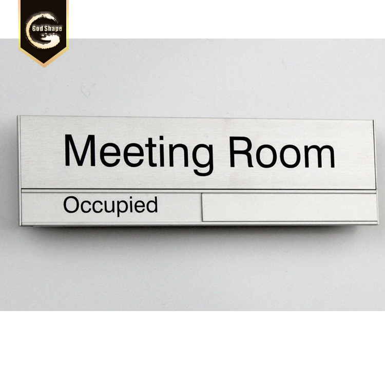 Custom Aluminum profile curved metal nameplate brushed hotel door  room sign