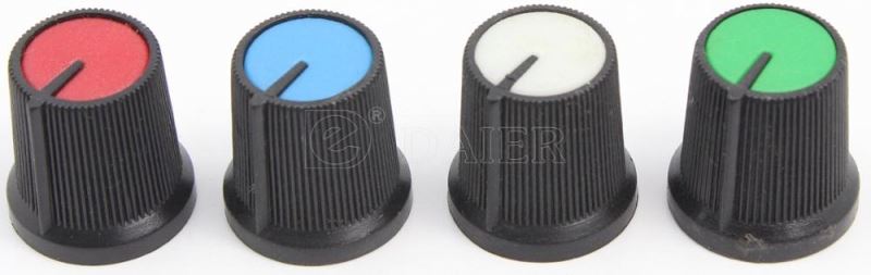 15x15MM Knurled 18 Teeth Shaft Plastic Electronic Control Knob
