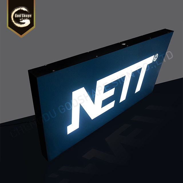 Retail shop front door designs outdoor store sign square acrylic led lightbox banner