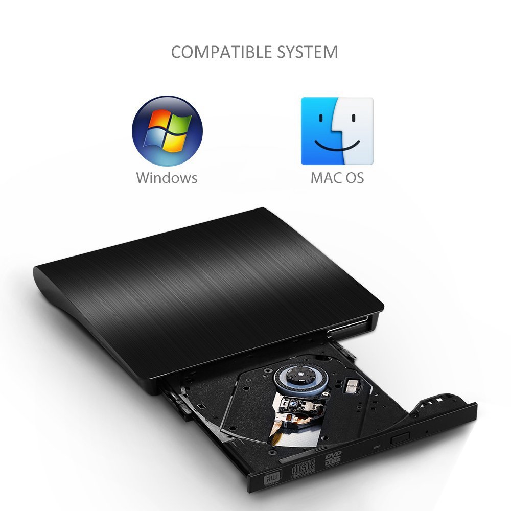 USB 3.0 External High Speed DL DVD RW Burner CD Writer Slim Portable Optical Drive for iMac Asus lenovo Acer Dell Laptop PC HP