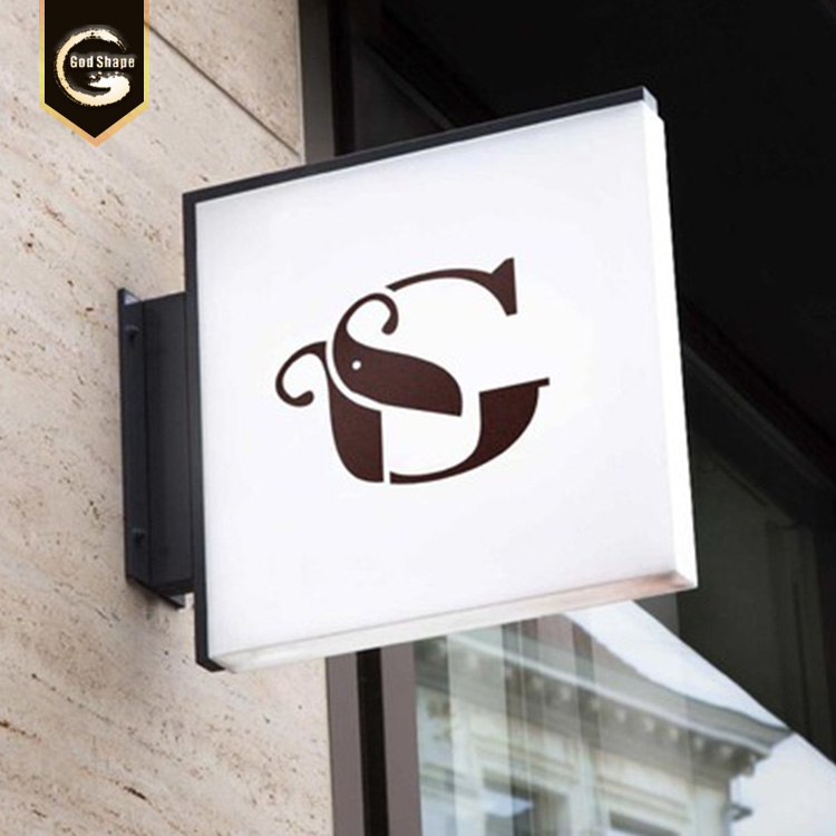 Outdoor use advertising led sign illuminated signane stainless steel metal signage light box