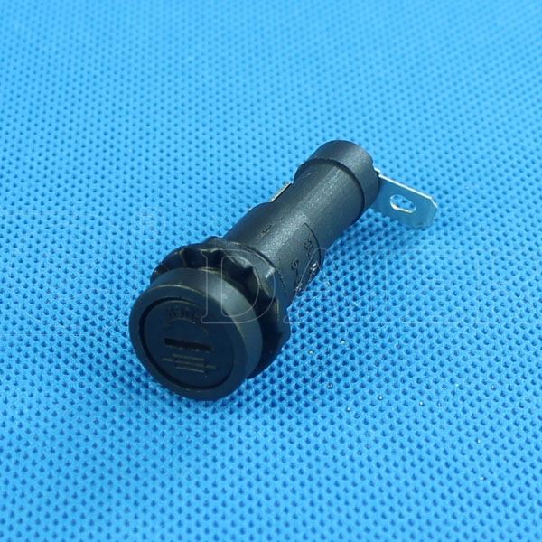 Black Electrical Panel Mounted 6X30MM 15A Fuse Holder