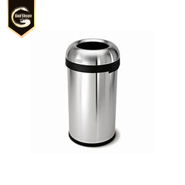 Hot Sell OEM High Quality Simple Cheap Outdoor Metal Stainless Steel Black Trash Can Waste Bins