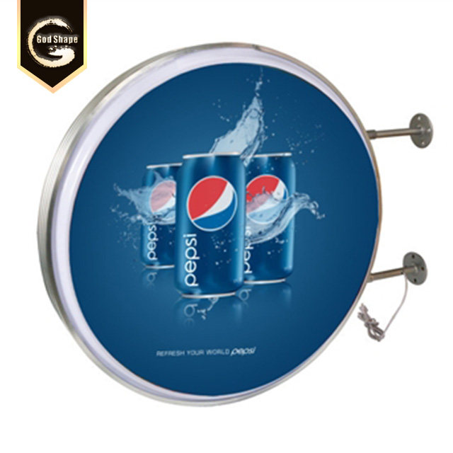 Outdoor Advertising Wall Mounted Double Sided Round Light Box Sign Led Light Box Signage