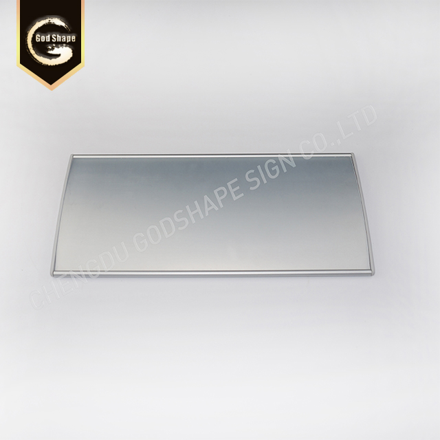 Custom Office Free Standing Curved Stainless Steel Door Name Plate Sign Tabletop Restroom Sign Desk Display