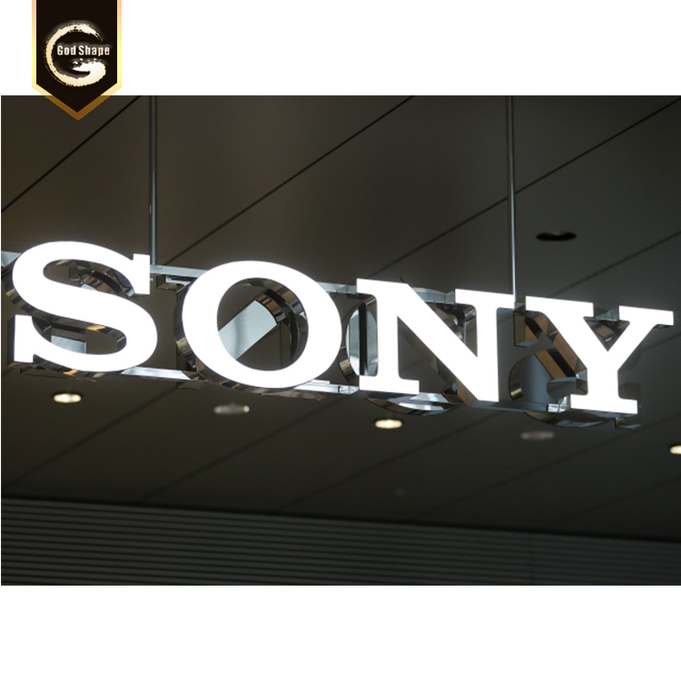 High quality reverse channel letter backlit lighted backlit stainless steel led sign
