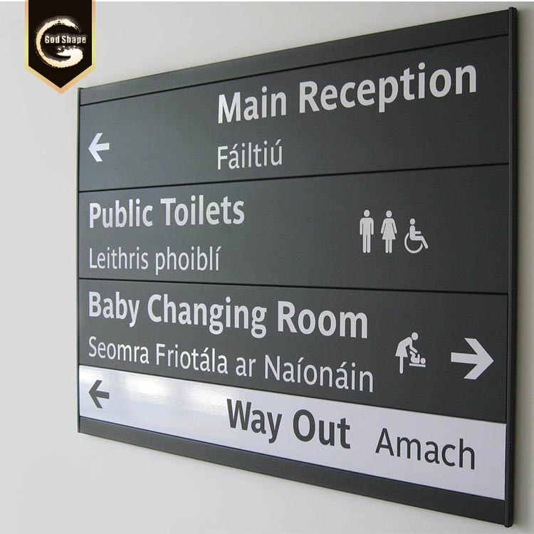 Acrylic black UV print plaque door room sign wall mount name plate office sign