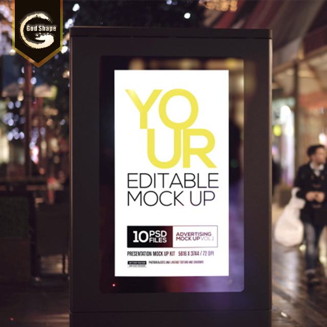 Bus Station Waterproof Modern Free Standing Advertising Square led Light Box Sign