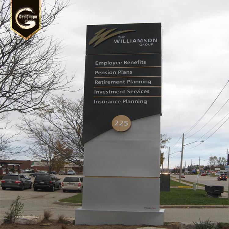 Factory OEM free standing outdoor advertising led pylon signage