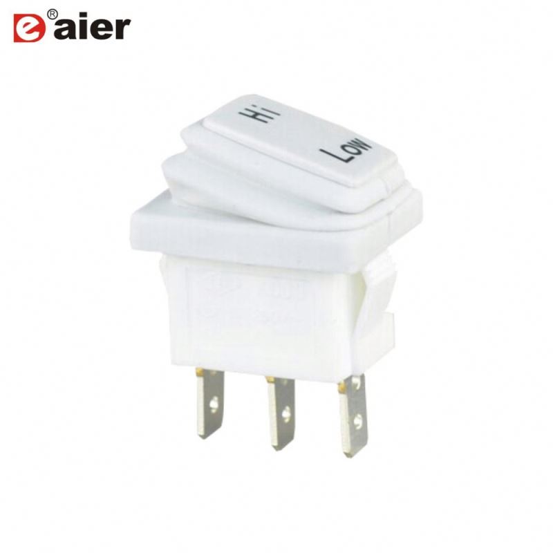 Mini White Color SPDT Double Pole 3 Position Rocker Switch 12V