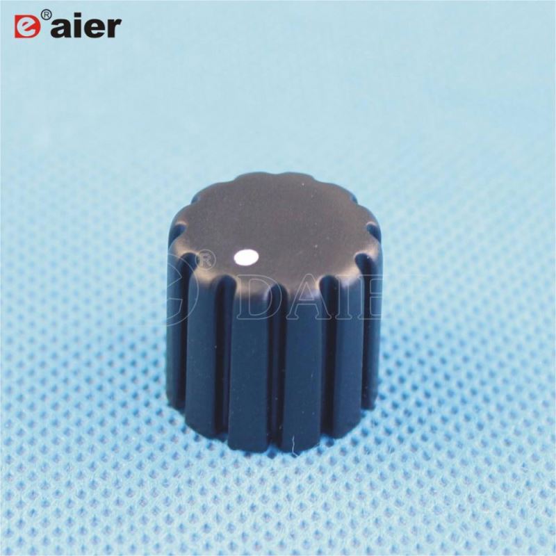 KN-034 black 18 teeth 6mm potentiometer knurled plastic knob