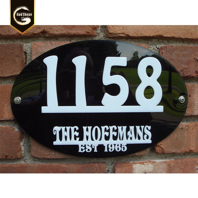 Indoor signage wall mount office plaque acrylic nameplate hotel room door number sign
