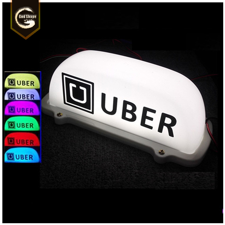 35cm Uber Logo Sign Taxi  Roof Advertising signs Car Cab Top Light Box with Strong Magnet