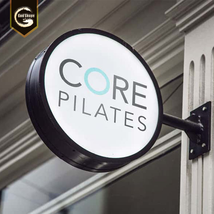 Manufacturer electronic signage outdoor projecting led sign acrylic round advertising led light box