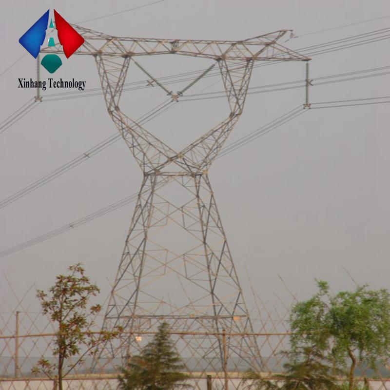 10ft 6mm thickness cross arms hot sale 33kv transmission line tower electric galvanized steel pole