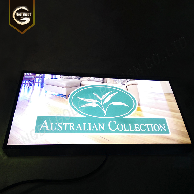 Indoor UV print stainless steel metal sign acrylic signage advertising led light box