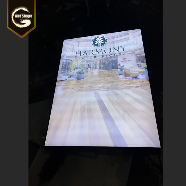 Modern Advertising Acrylic Rectangle Professional Customized Light Box Sign Single Sided  Metal Led Light Box Signage