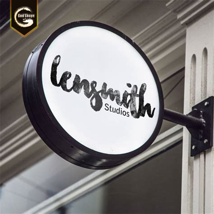 High Quality Advertising Wall Mounted Double Sided Round Light Box Sign Led Light Box Signage