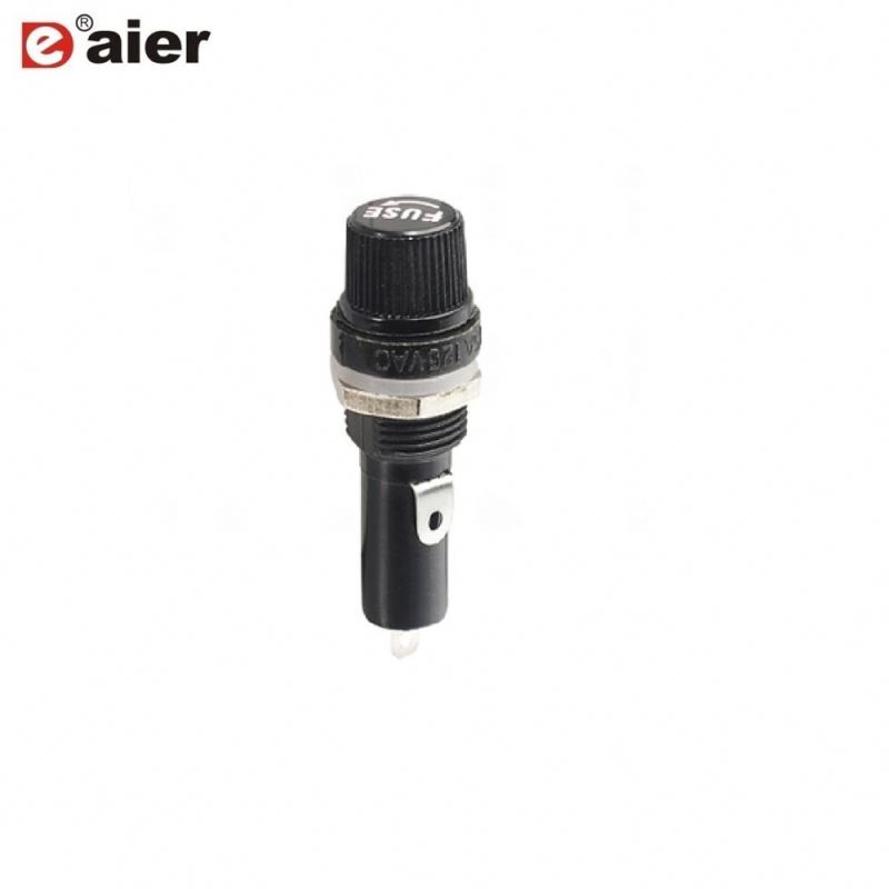 10A 250V Black Electrical Panel Mount Screw Cap 6x30 Fuse Holder Marine